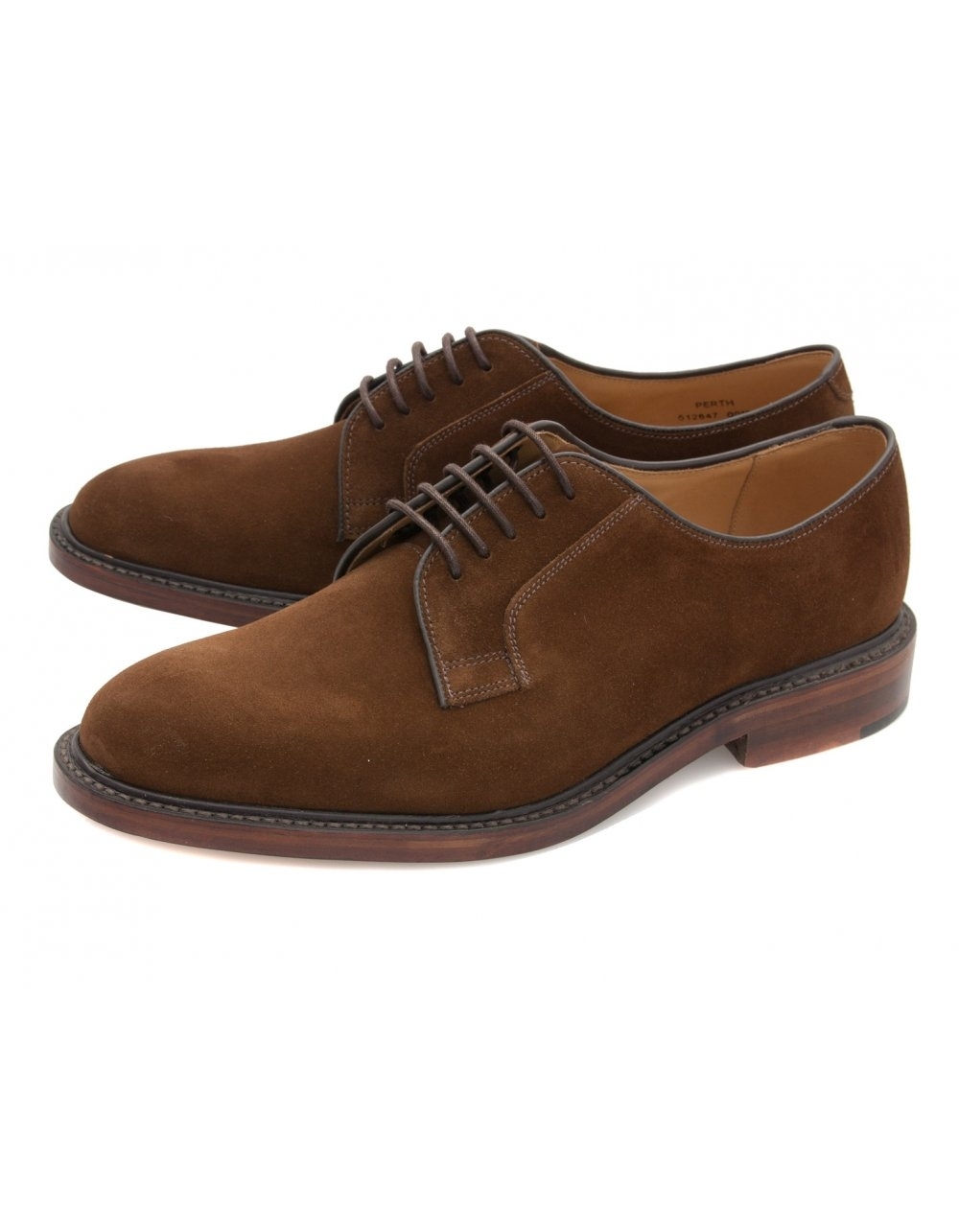 Loake Loake Perth Plain Derby Lace Suede Shoes Brown Loake From Fields Menswear Uk 5517