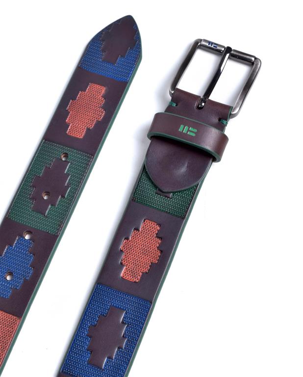 Aztec Green Leather Belt  -  Green