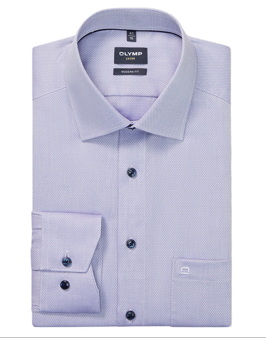 Luxor Texture Shirt Contrast Button - Lilac