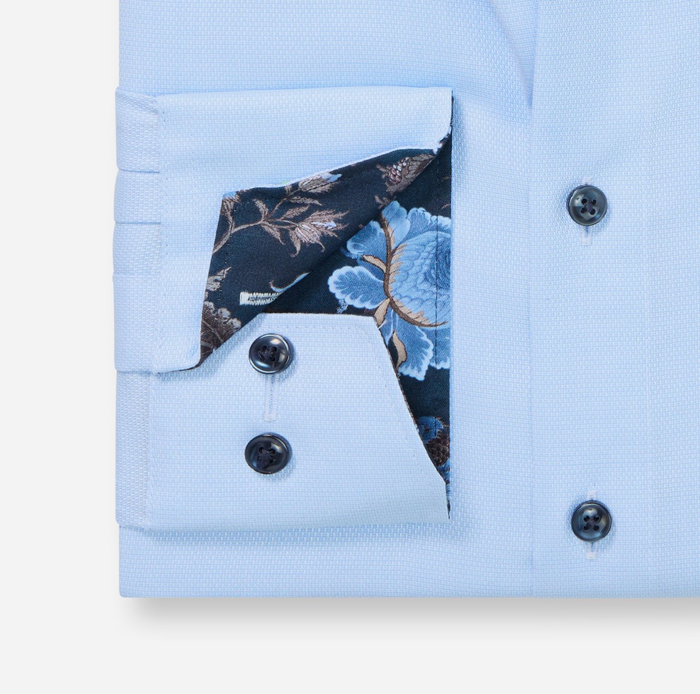 Modern Fit Texture Shirt with trim - Blue