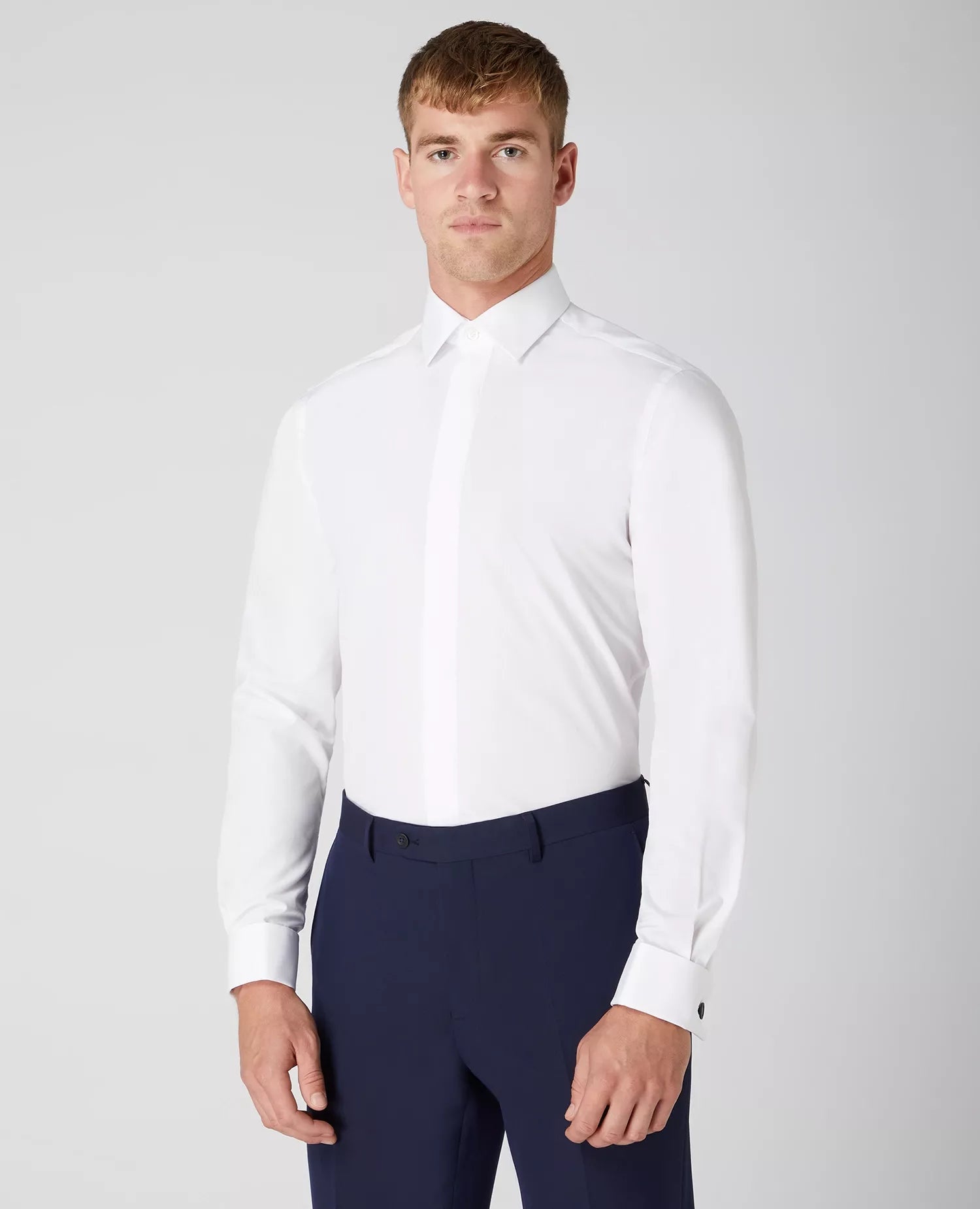 Remus Uomo White Tapered Fit Dress Shirt | Fields Menswear