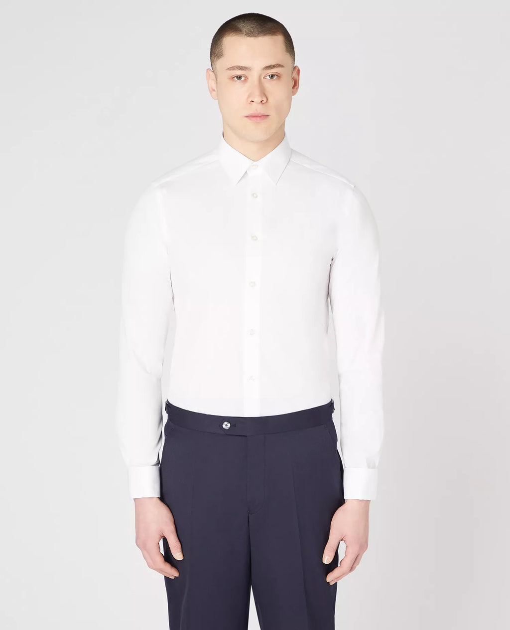 Remus Uomo White Slim Fit Double Cuff Shirt | Fields Menswear