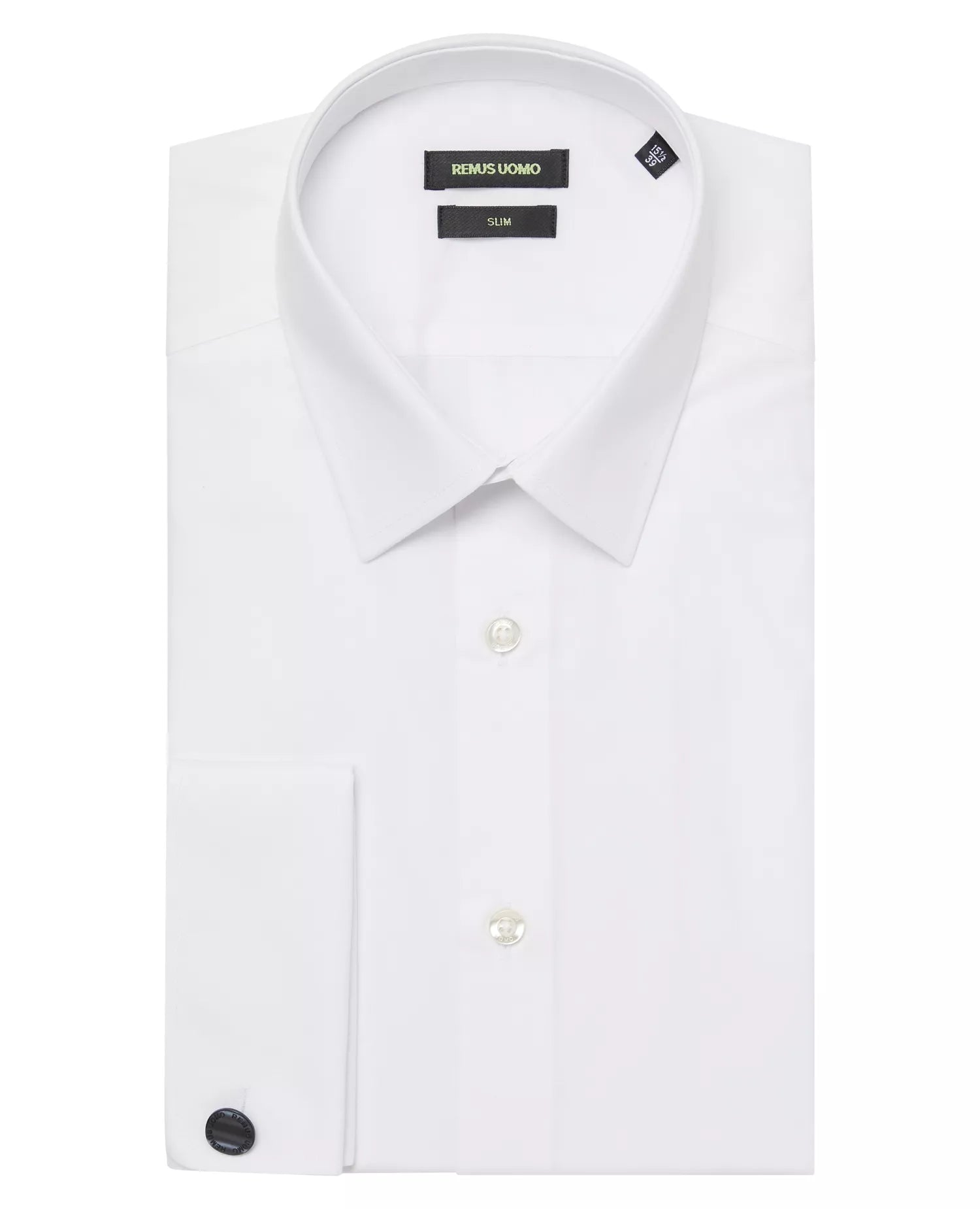 Remus Uomo White Slim Fit Double Cuff Shirt | Fields Menswear