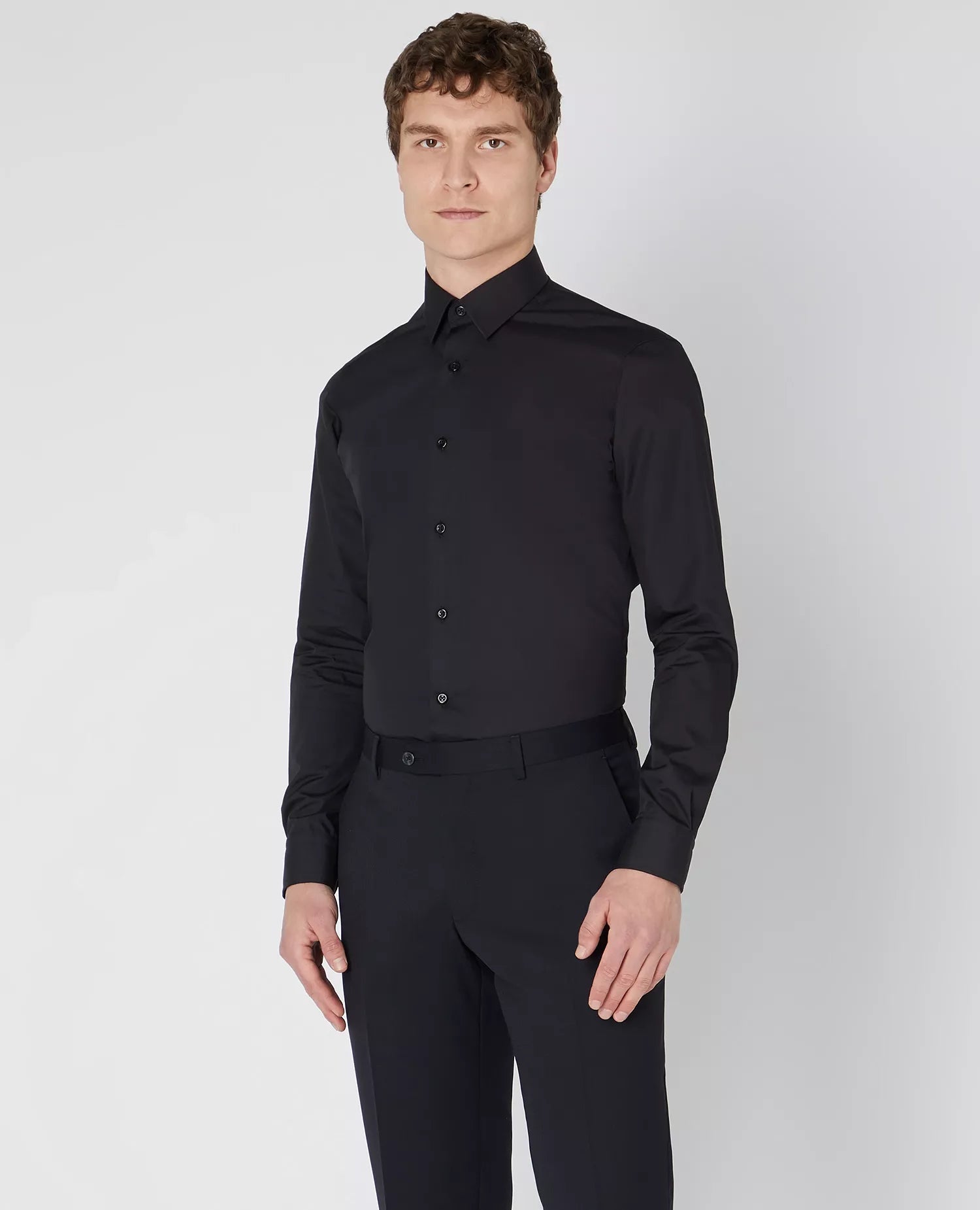 Remus Uomo Rome Black Slim Fit Shirt | Mens Formal Shirt