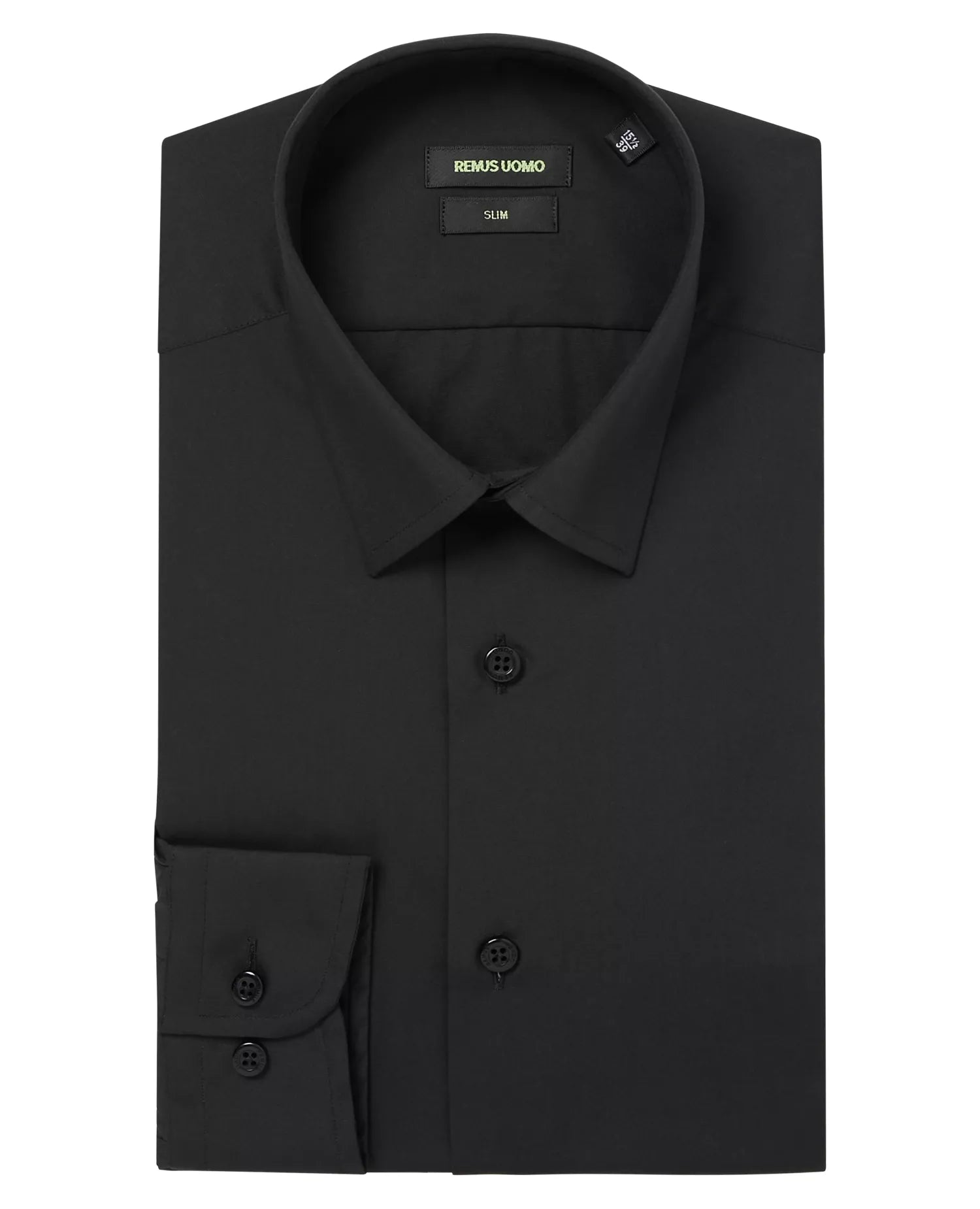Remus Uomo Rome Black Slim Fit Shirt | Mens Formal Shirt