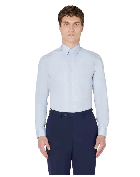 Slim Fit Plain Shirt - Light Blue