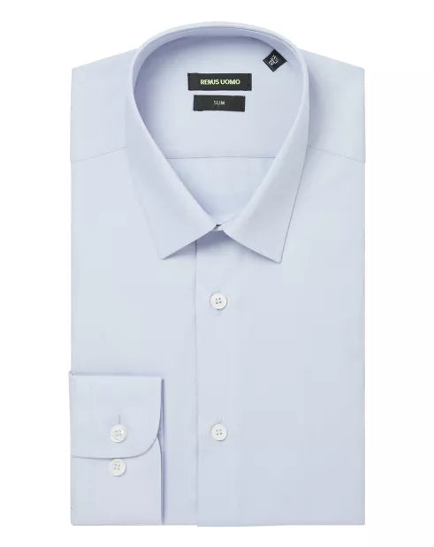 Slim Fit Plain Shirt - Light Blue