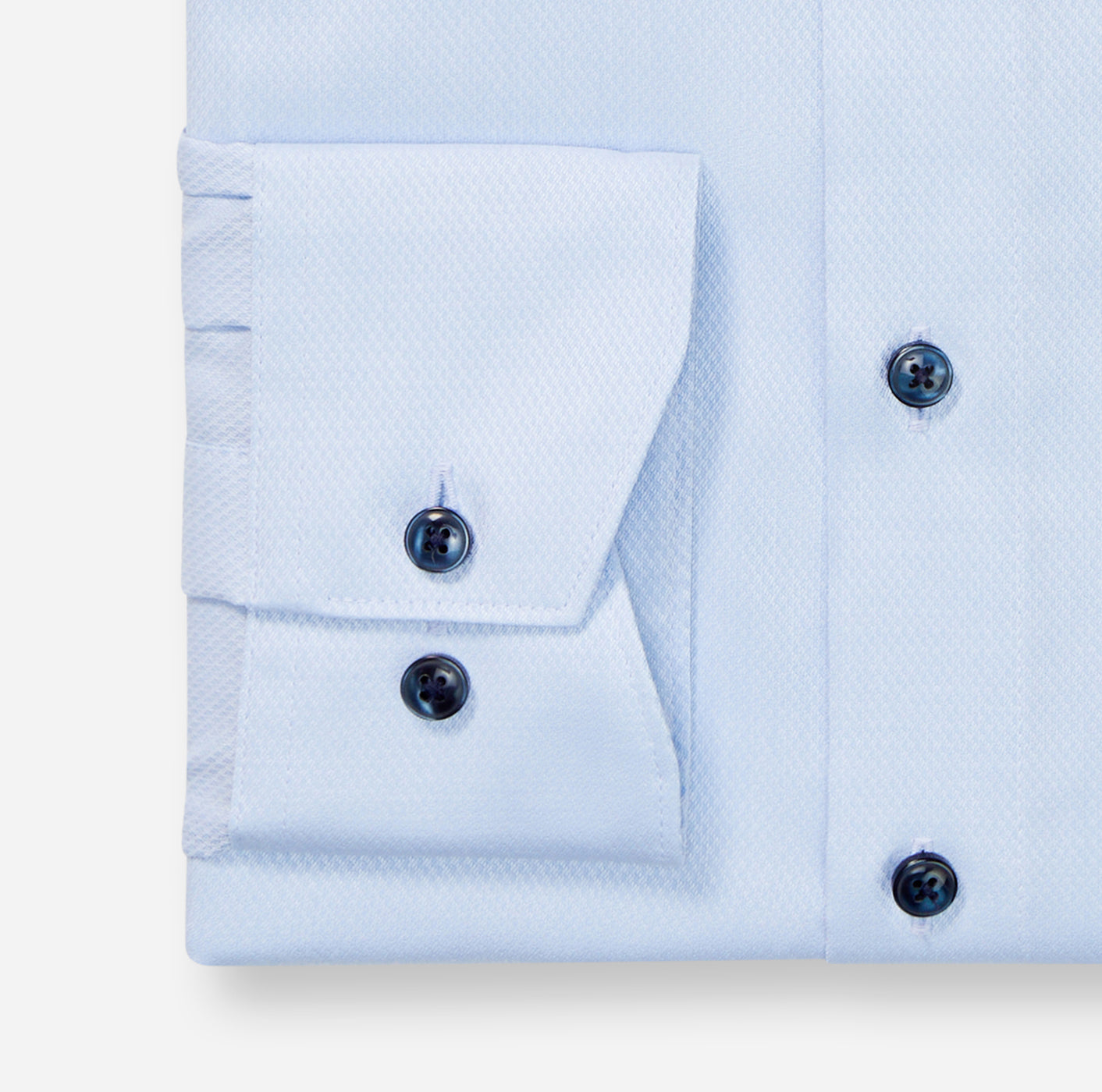 Luxor Texture Shirt Contrast Button - Blue