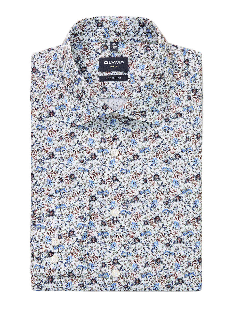 Modern Fit Multi Floral Shirt - Blue