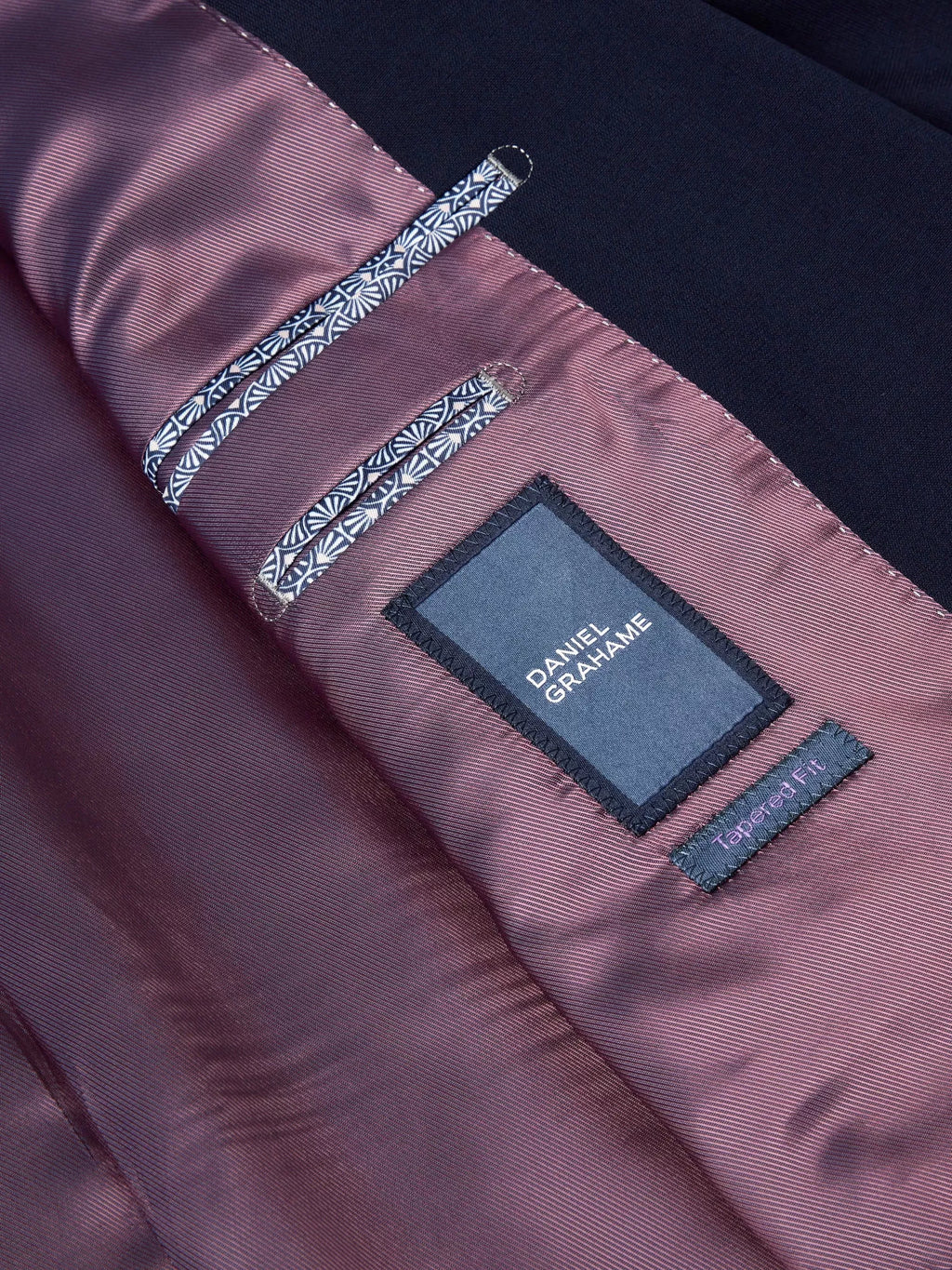 Daniel Grahame Navy Dale Wool Blend Tapered Suit Jacket