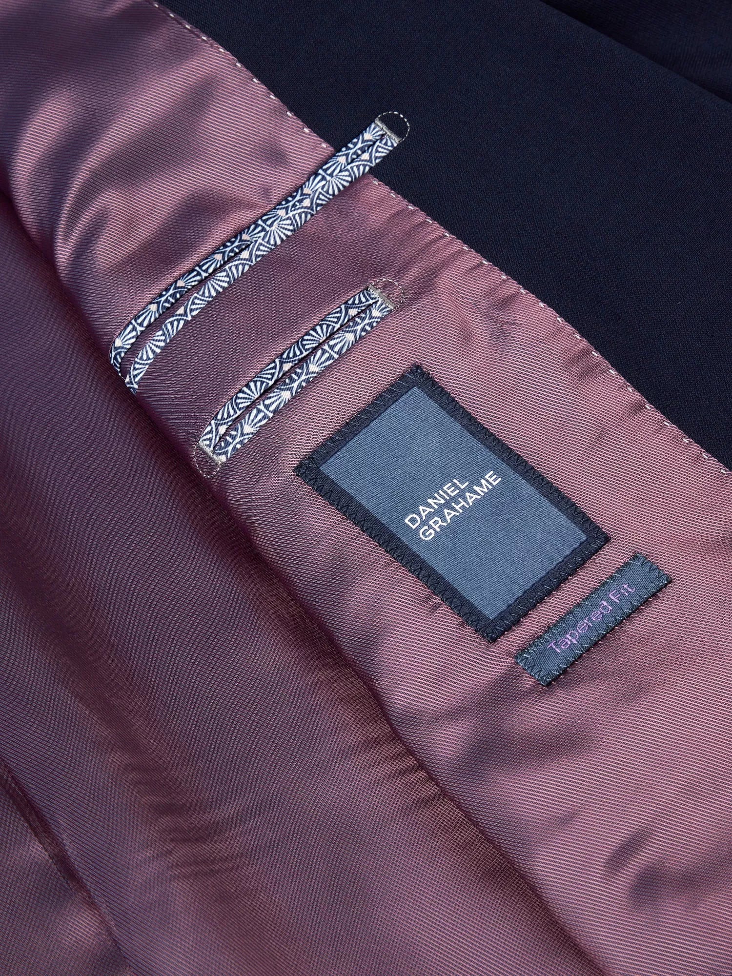 Daniel Grahame Navy Dale Wool Blend Tapered Suit Jacket