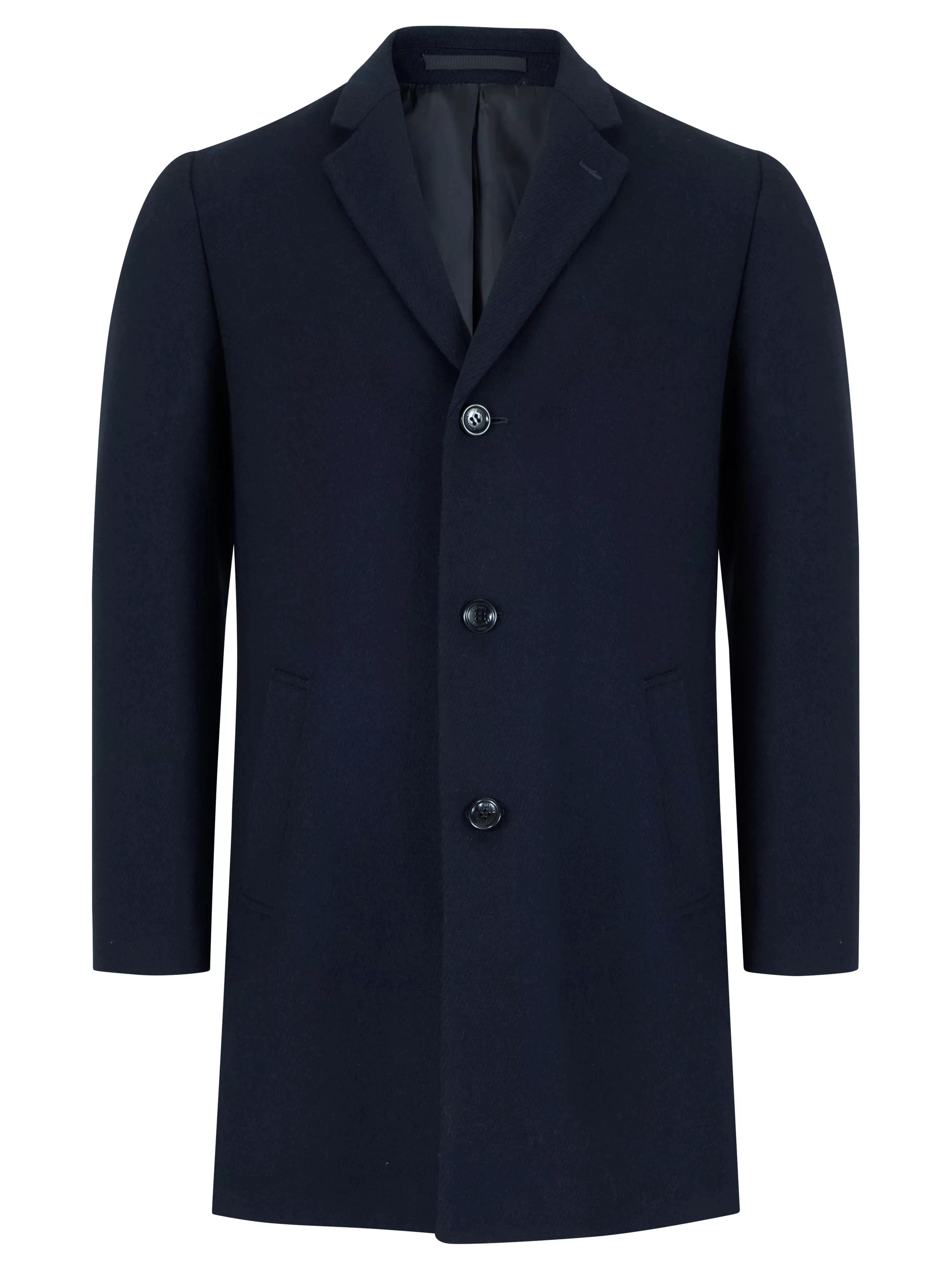 Osbourne Wool-Blend Overcoat - Navy