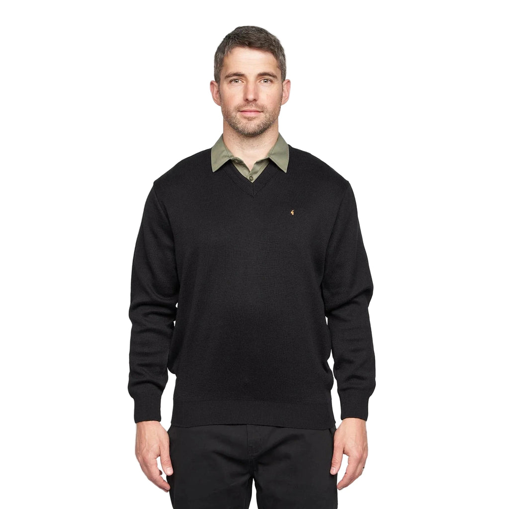 Gabicci V-Neck Jumper -Merino Wool Blend - Black