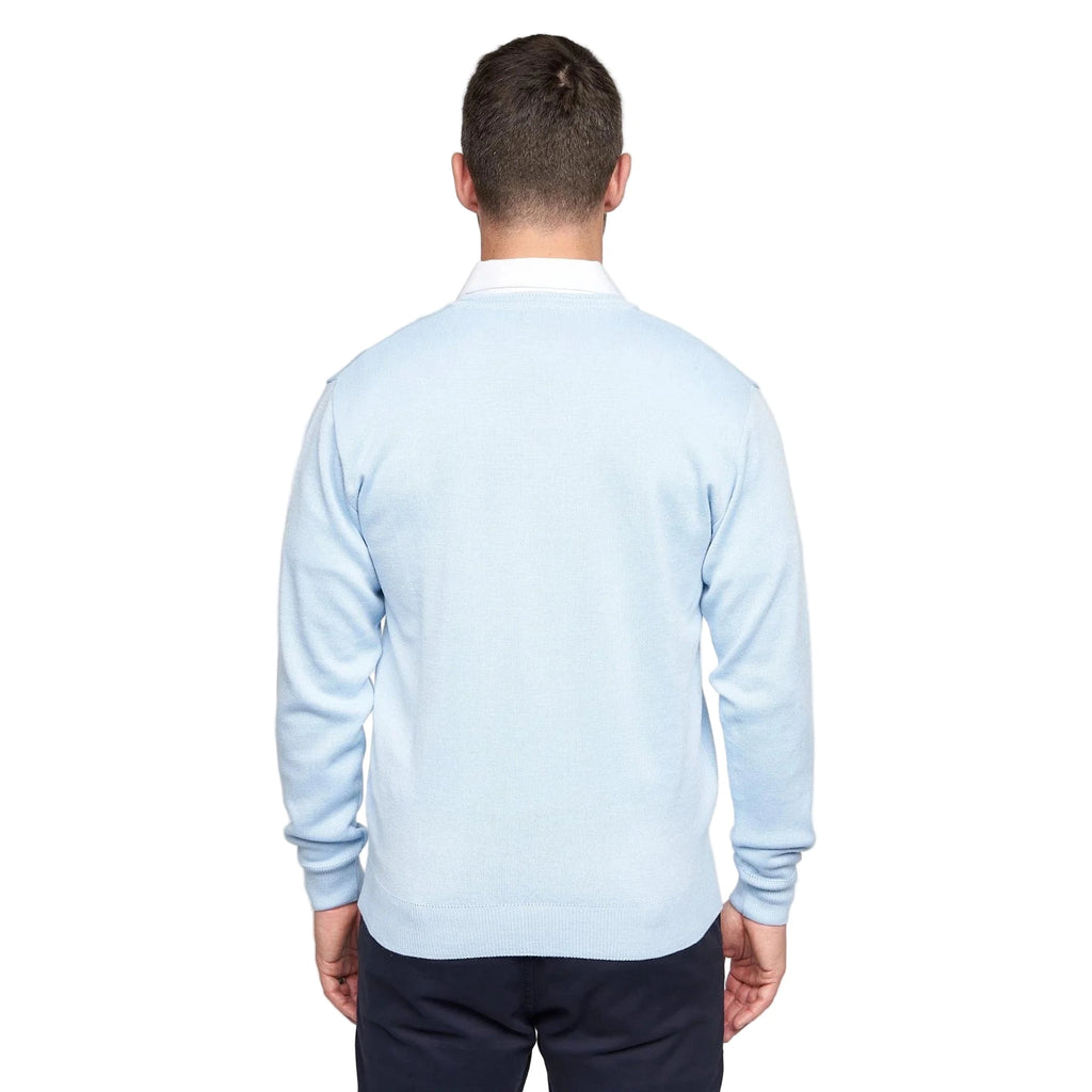 Gabicci V-Neck Jumper -Merino Wool Blend - Sky