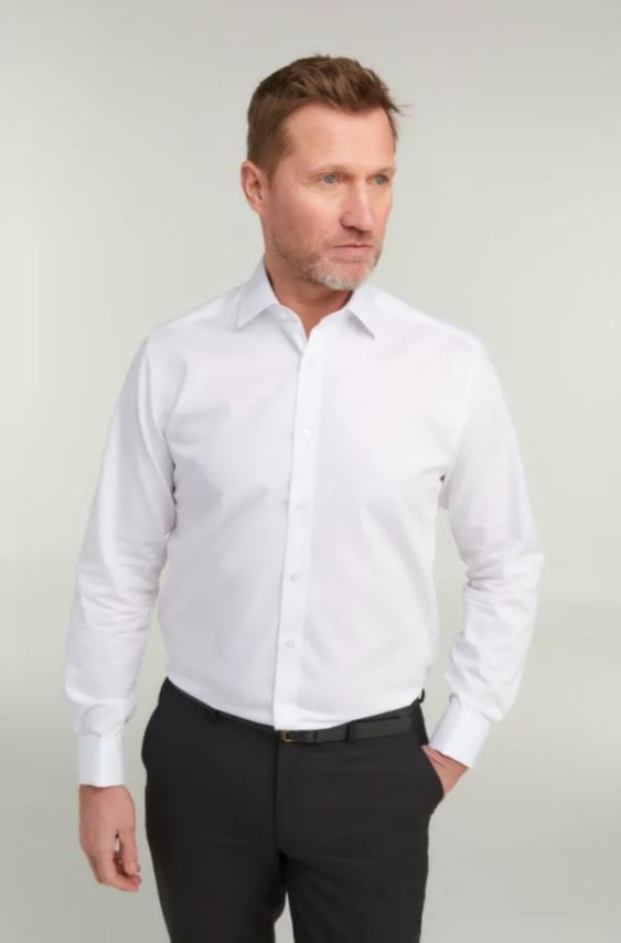 Paradigm Standard Fit Non-Iron Pure Cotton Shirt - Double Cuff - White