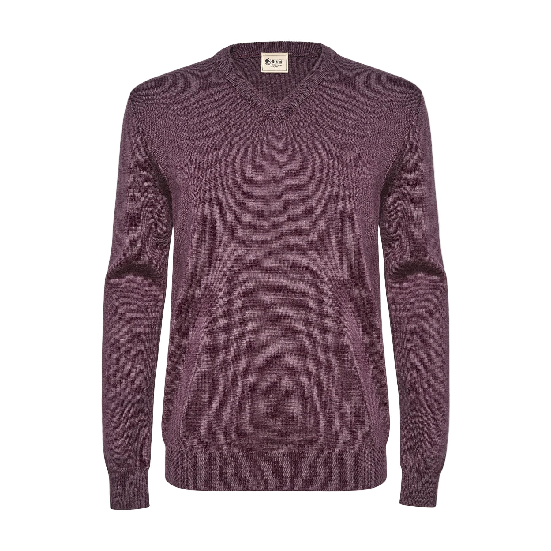 Gabicci V-Neck Jumper -Merino Wool Blend - Grape