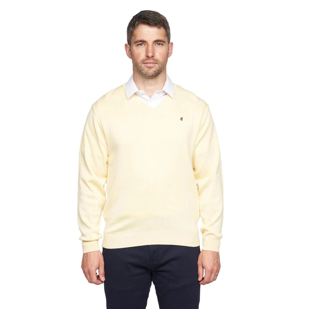 Gabicci V-Neck Jumper -Merino Wool Blend - Corn