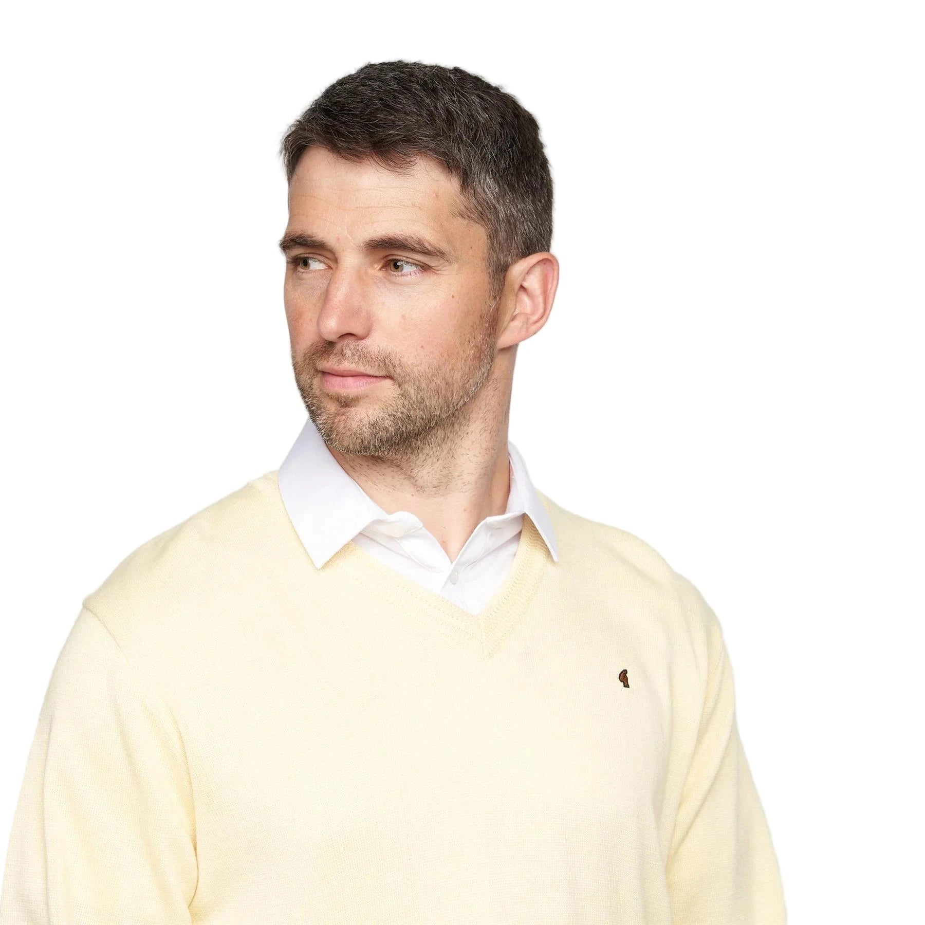 Gabicci V-Neck Jumper -Merino Wool Blend - Corn