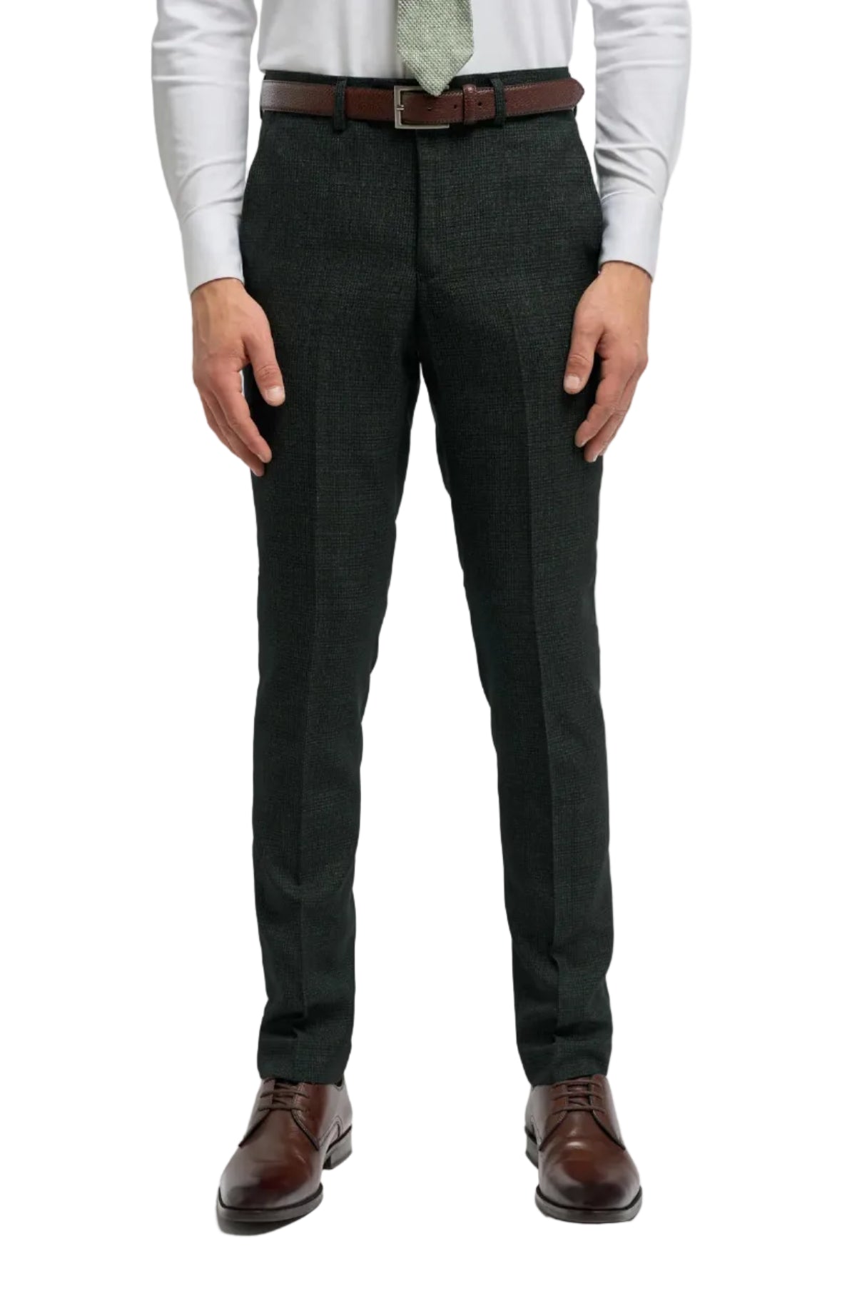 Caridi Check Trouser - Olive Green