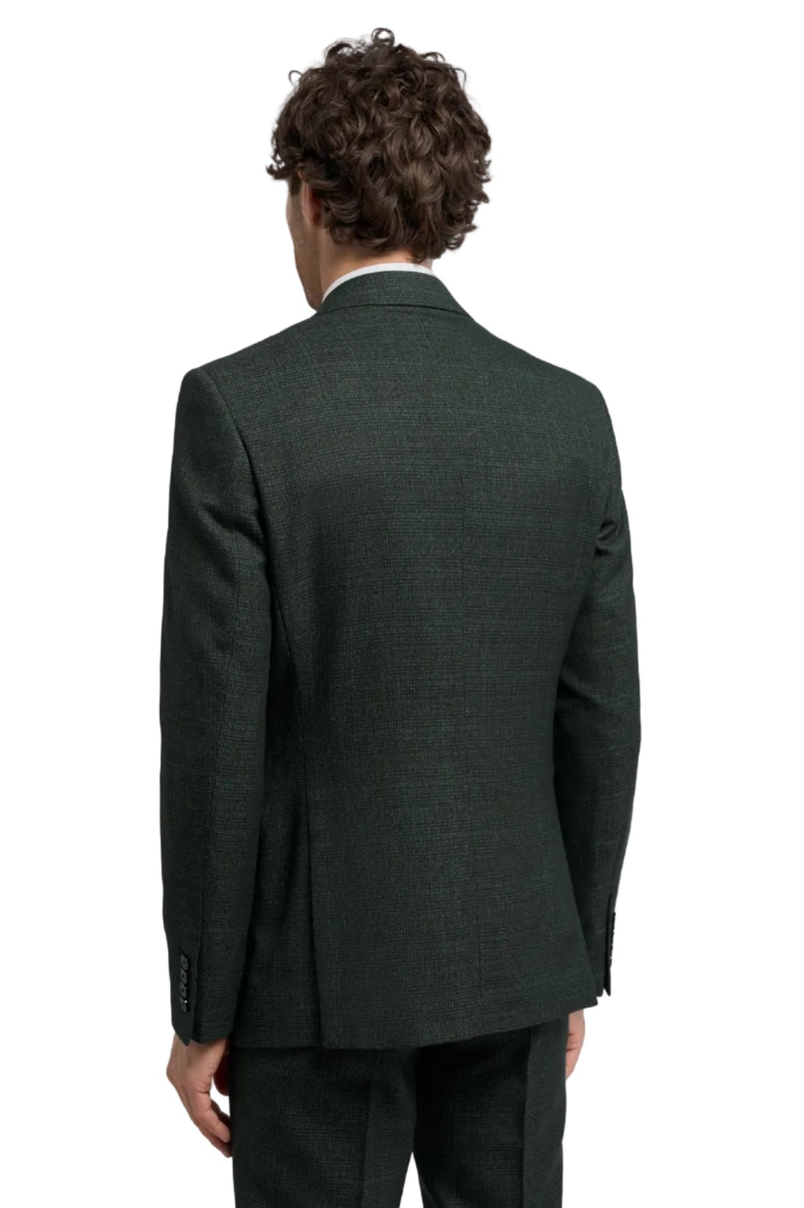 Cavani - Caridi Check Suit Jacket - Olive Green