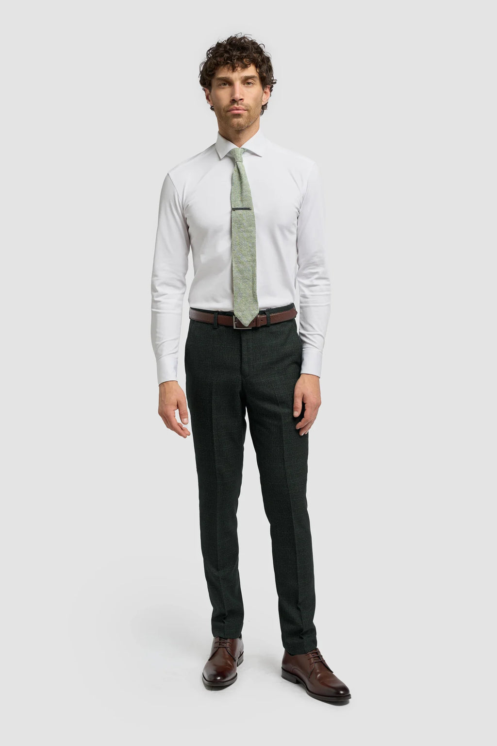 Caridi Check Trouser - Olive Green