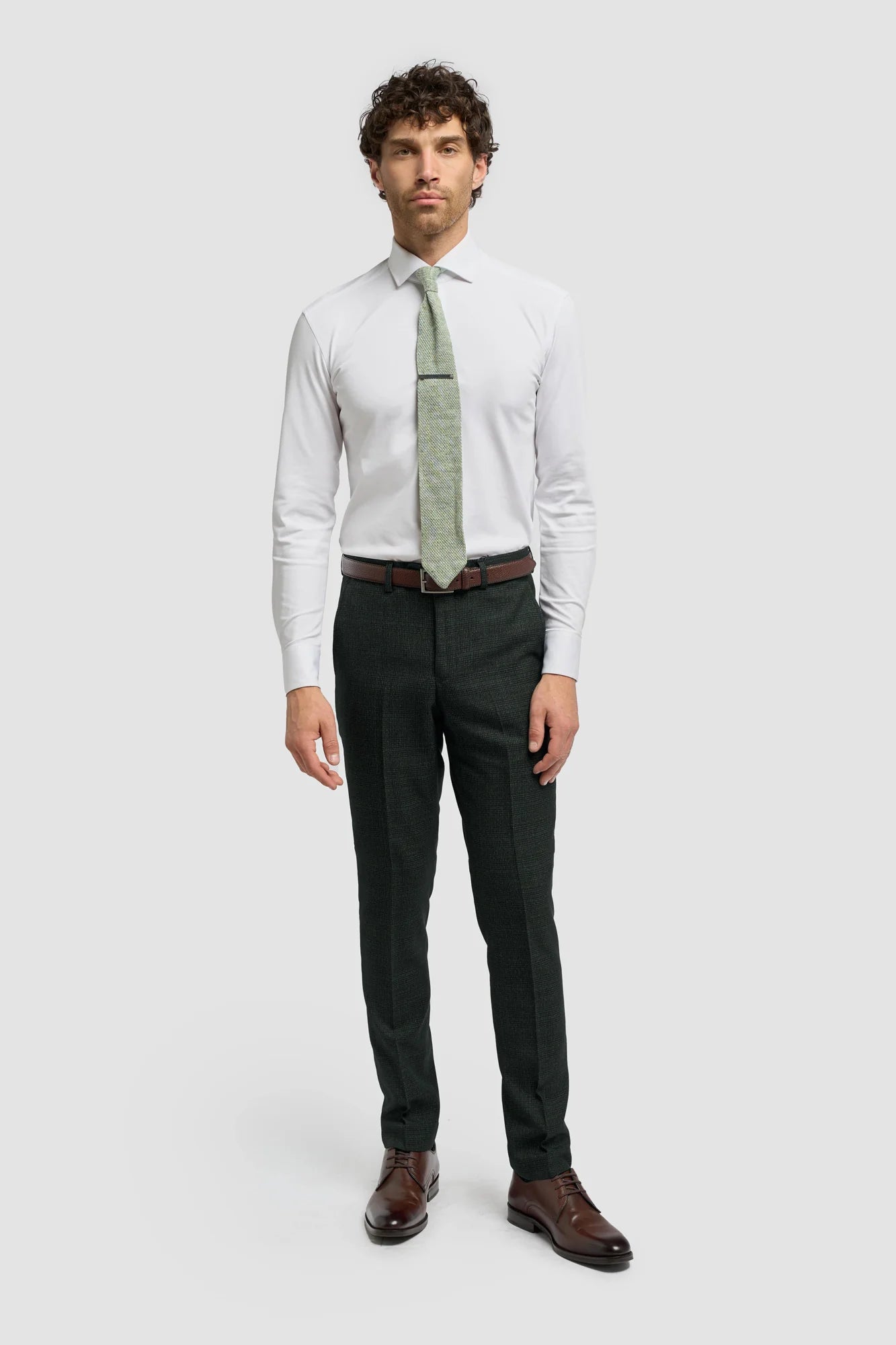 Caridi Check Trouser - Olive Green