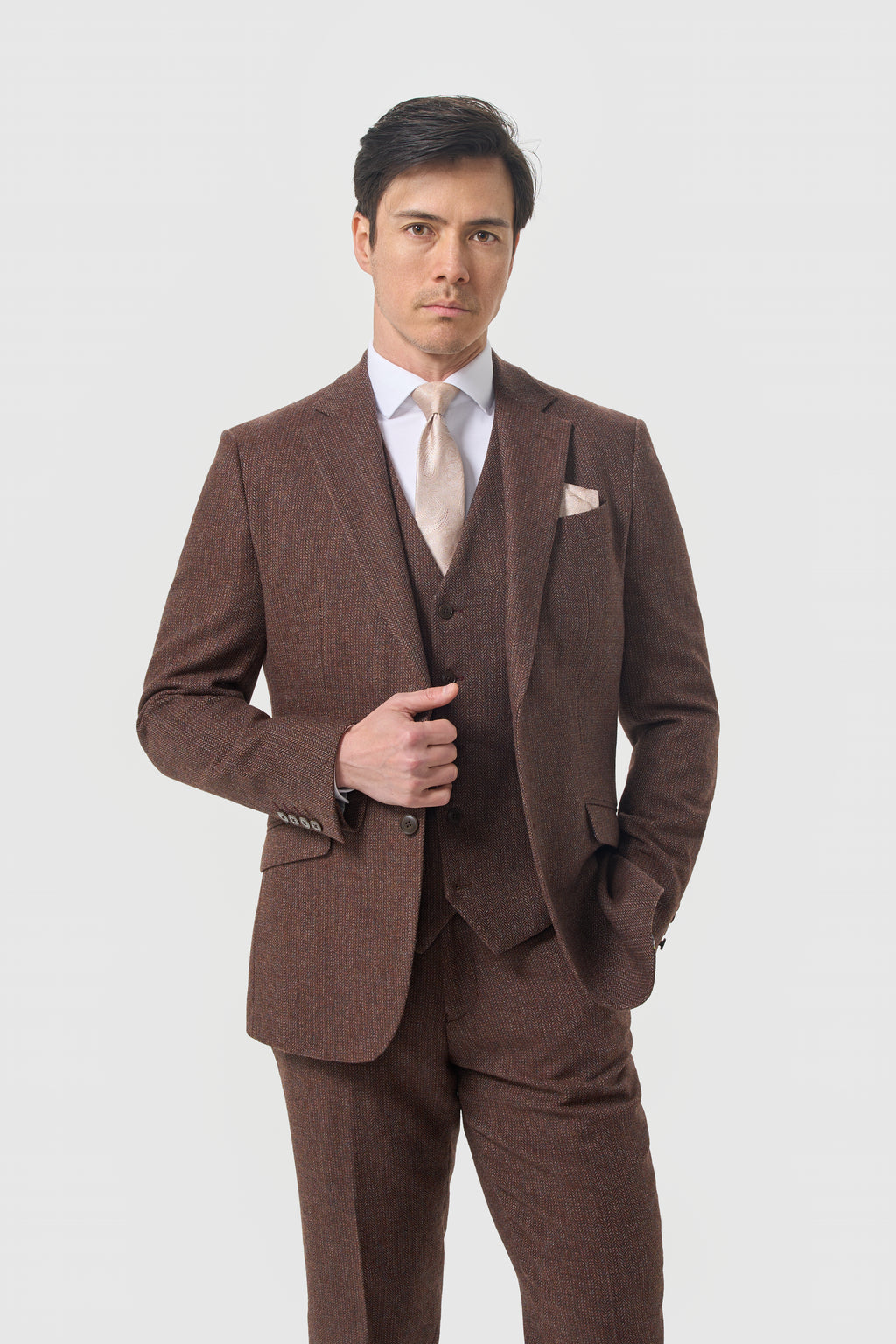 Cavani Thomas Dark Mahogany Tweed Jacket