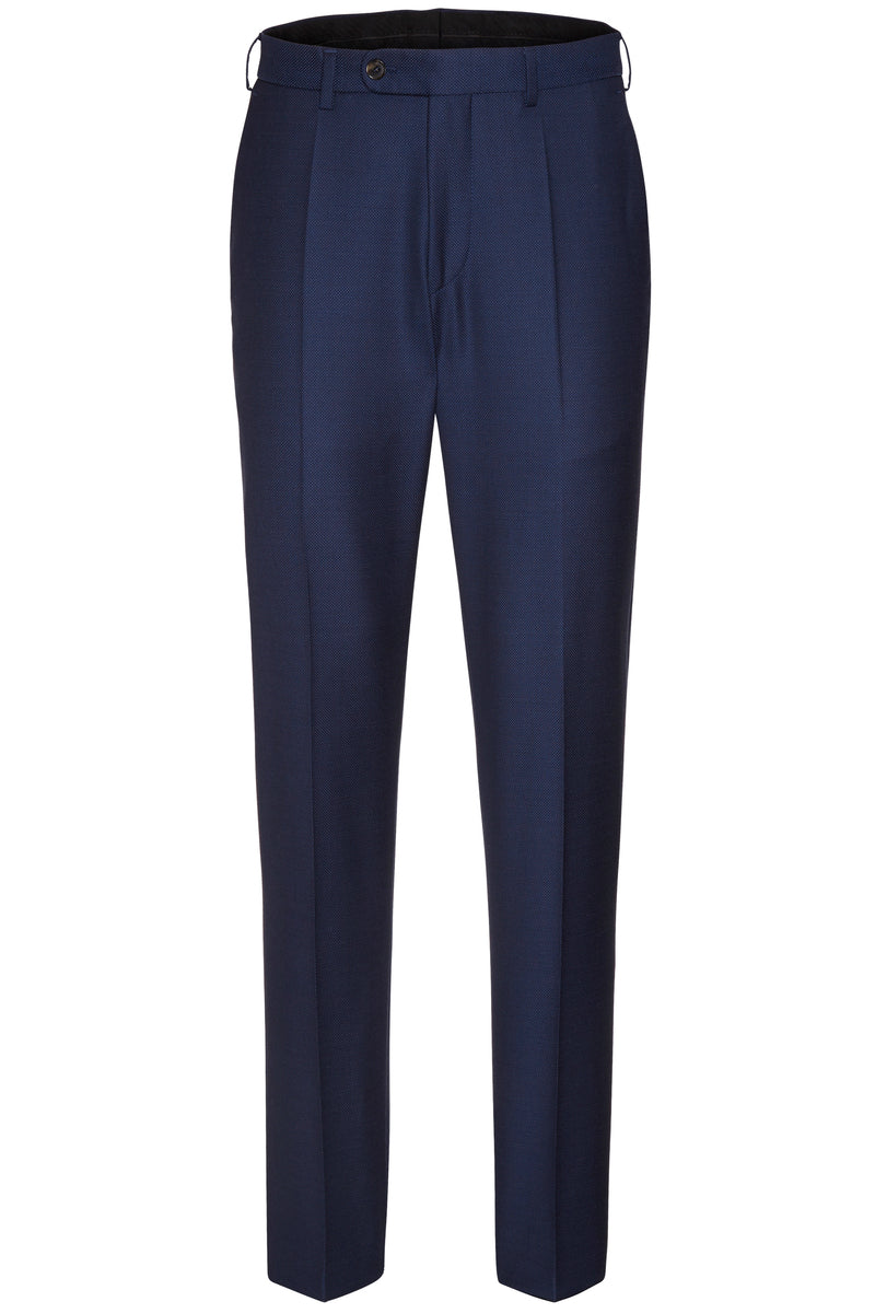 Per Modern Fit Pure Italian Wool Pin Dot Suit Trouser- Navy