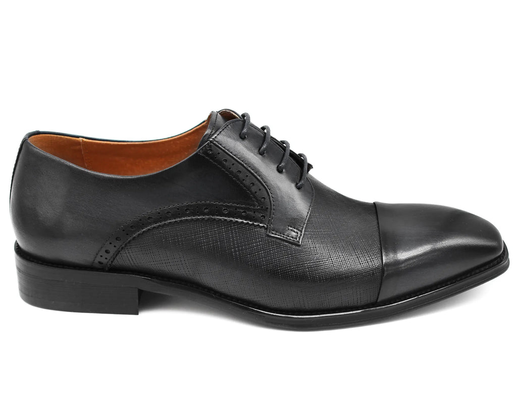 Erling Black Embossed Leather Lace Up Formal Shoes by Sergio Duletti