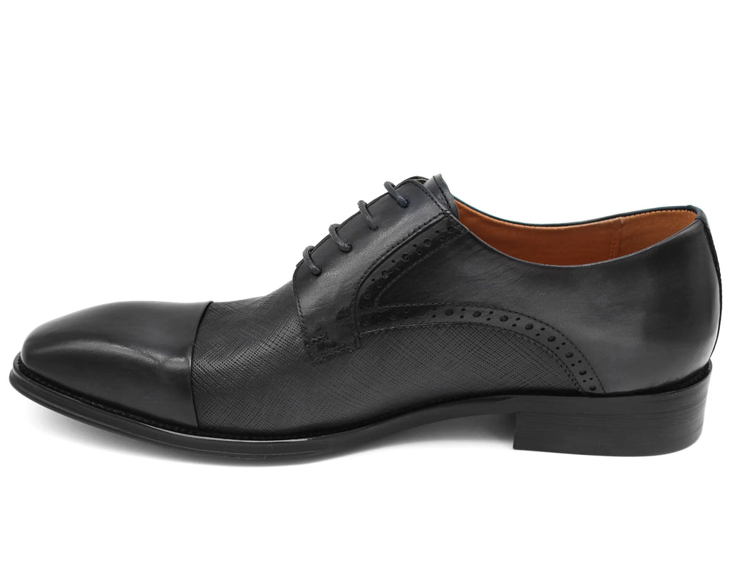 Erling Black Embossed Leather Lace Up Formal Shoes by Sergio Duletti
