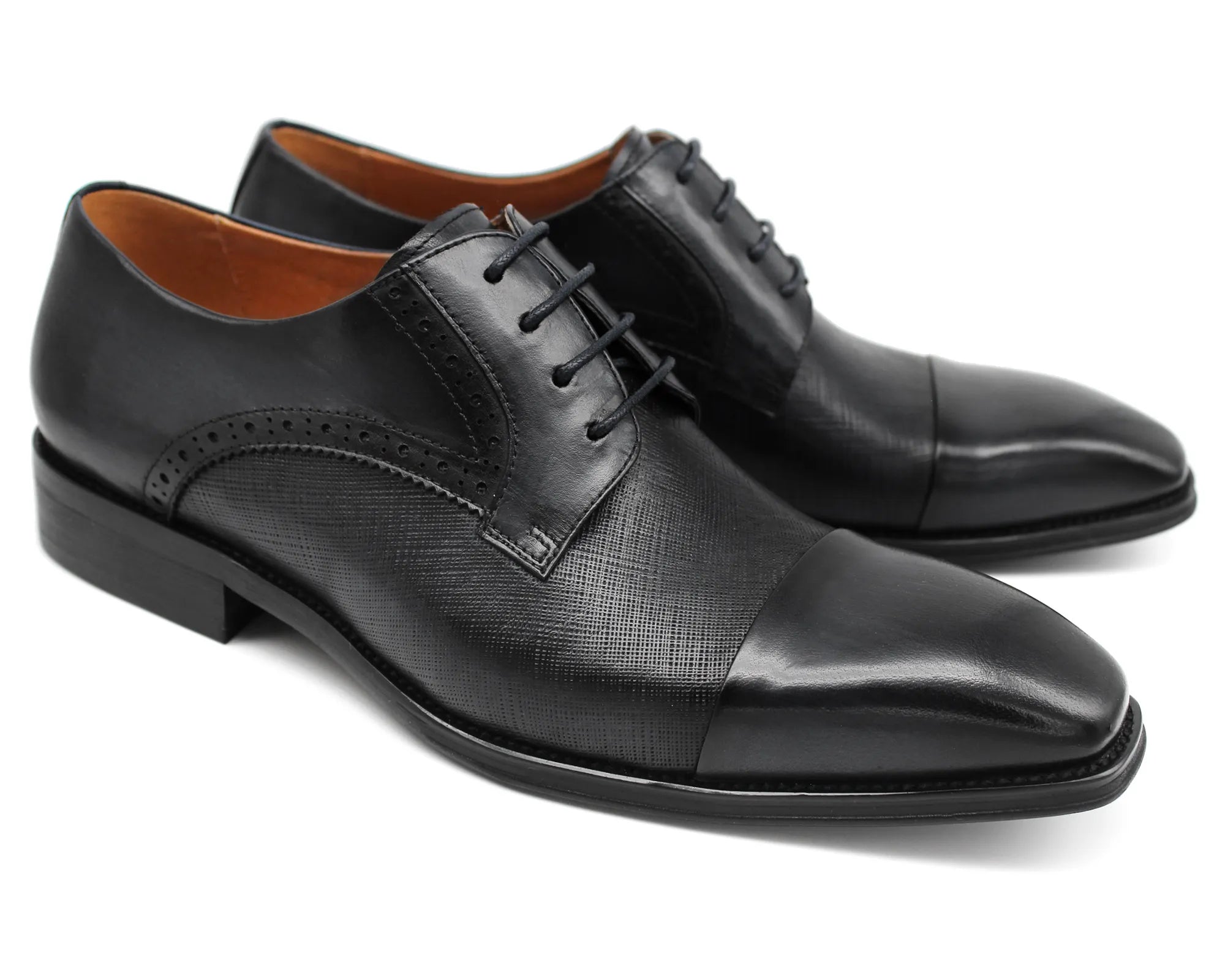 Erling Black Embossed Leather Lace Up Formal Shoes by Sergio Duletti