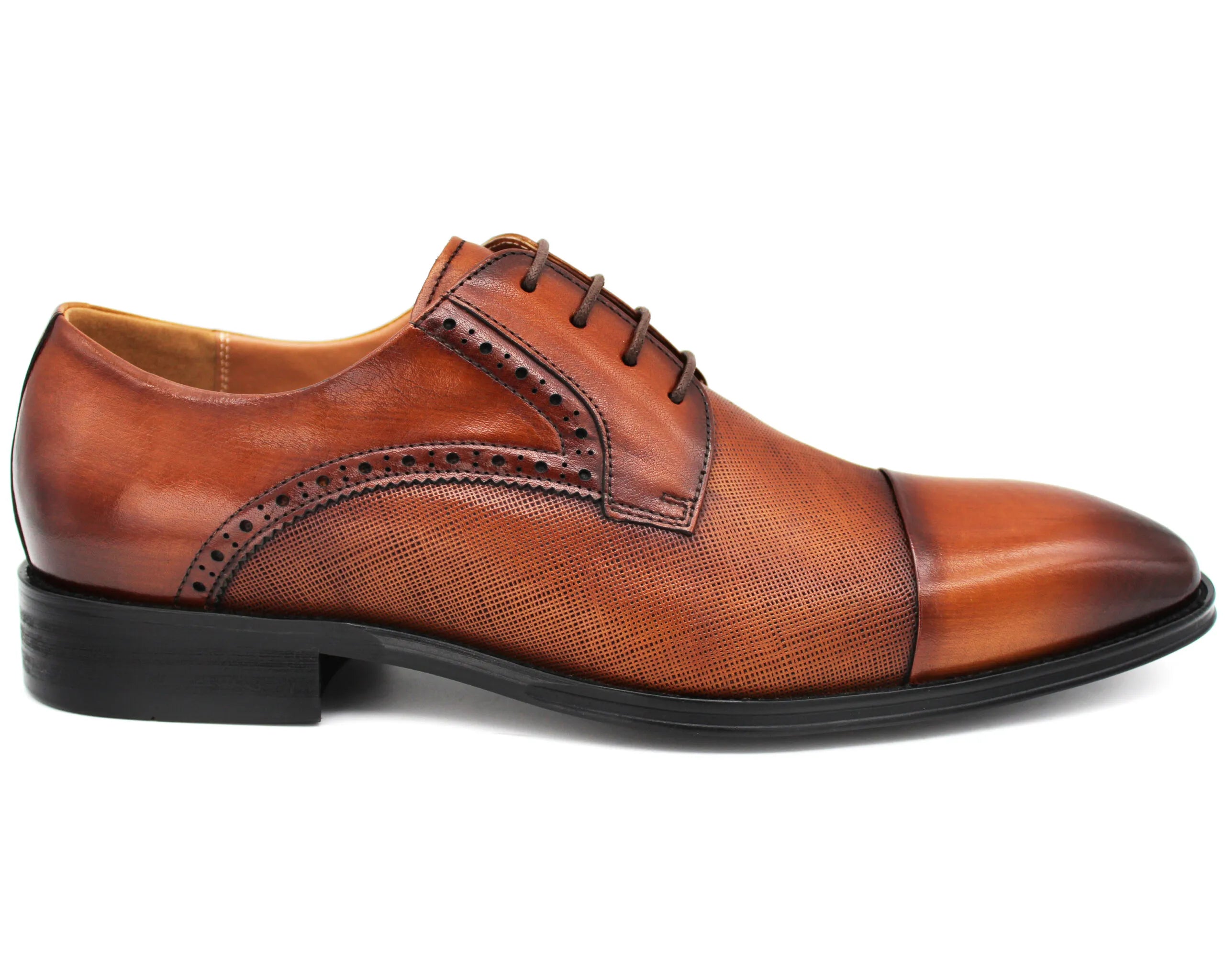 Erling Brown Embossed Leather Lace Up Formal Shoes by Sergio Duletti