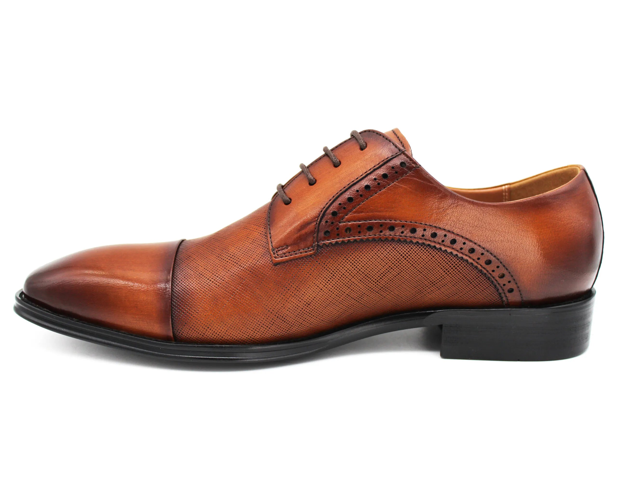 Erling Brown Embossed Leather Lace Up Formal Shoes by Sergio Duletti