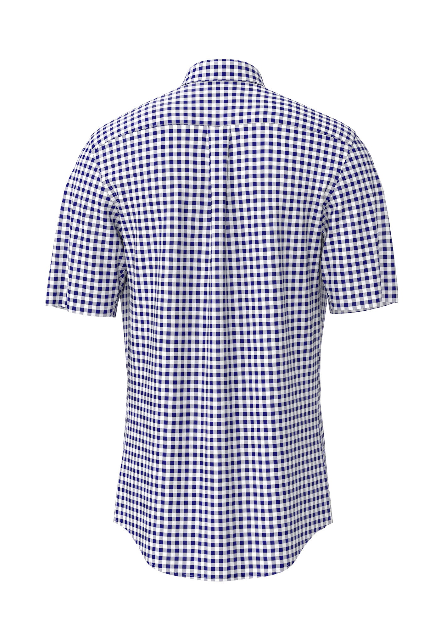 Cotton Gingham Check Shirt - Navy