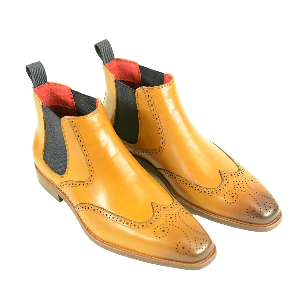 Hudson Brogue Boot - Tan