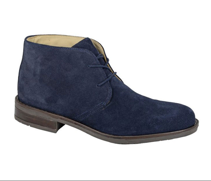Roamers Navy Suede Chukka Boots | Classic Two Eyelet Design