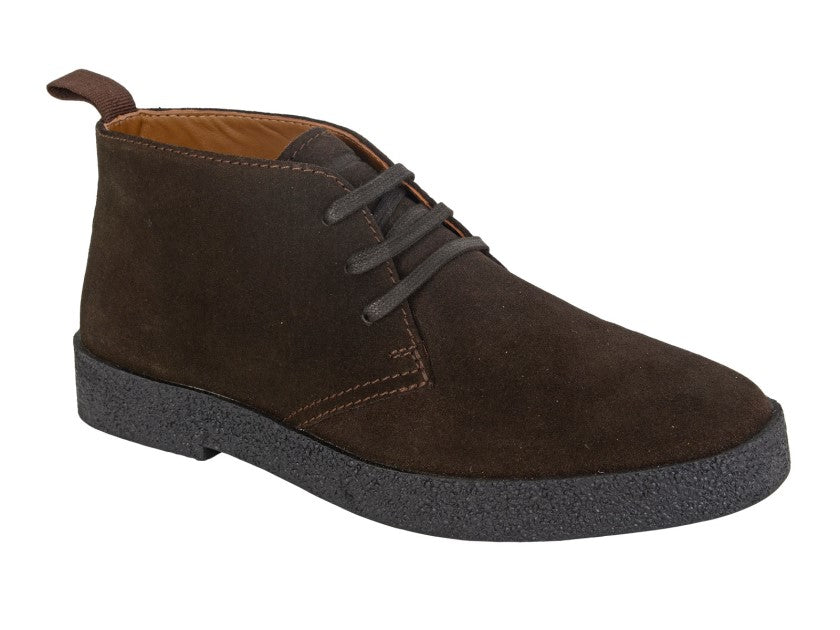 Suede Desert Boots Chocolate Brown | 3 Eyelet TPR Sole Boots