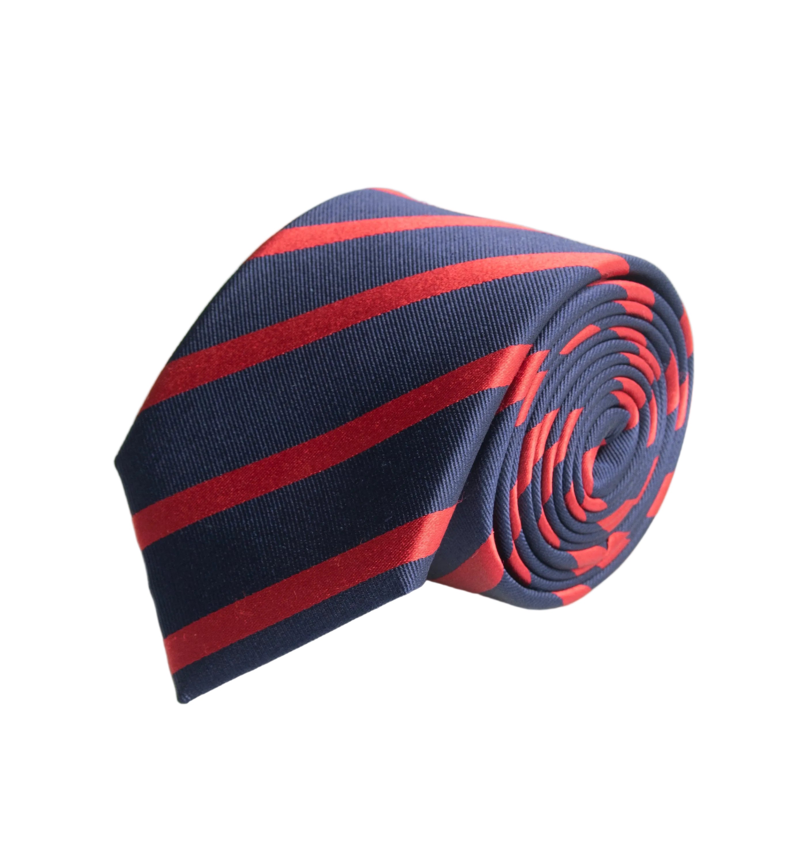 Van Buck Navy & Red Silk Stripe Tie | Made in England