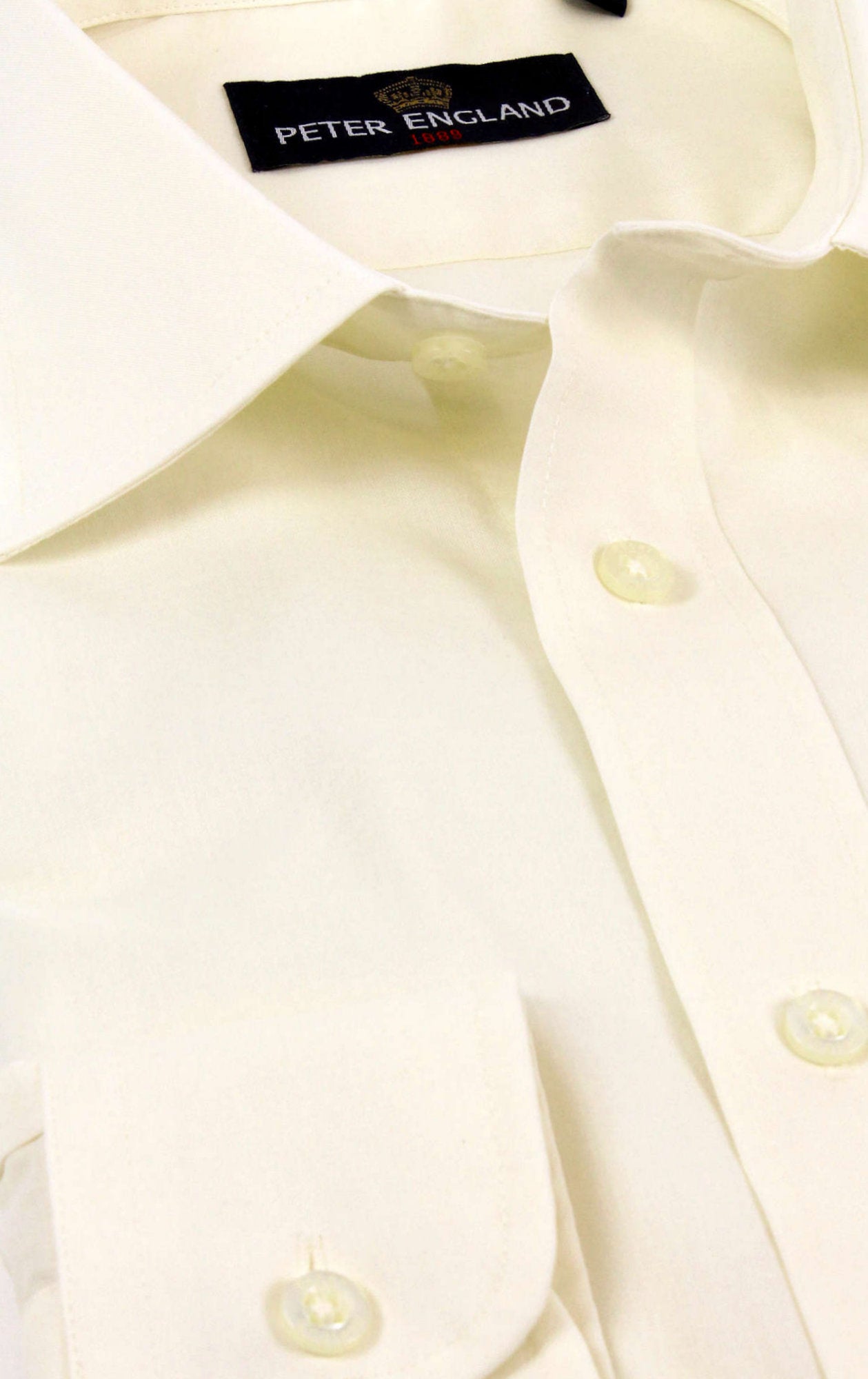 Peter England Pride - Plain Non Iron Shirt - Ecru