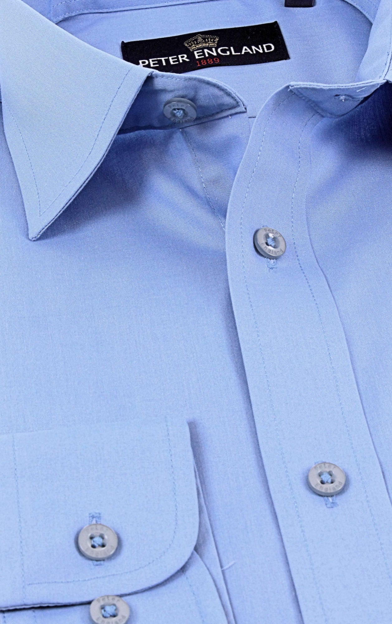 Peter England Pride - Plain Non Iron Shirt - Blue