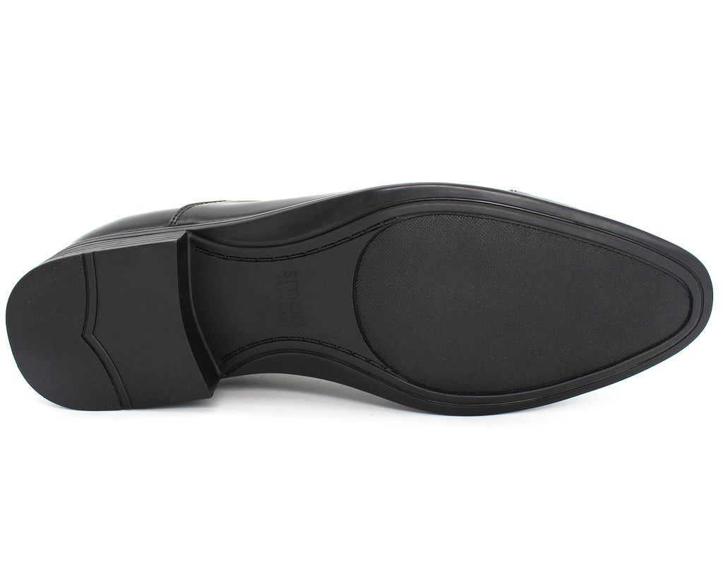 Smart Footwear Regan Black Leather-Look Oxford Shoes