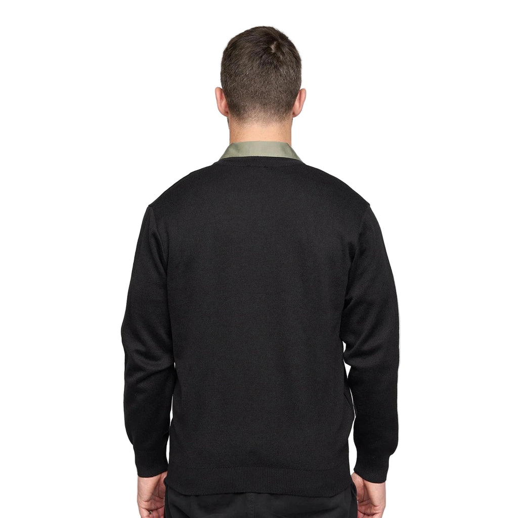 Gabicci V-Neck Jumper -Merino Wool Blend - Black