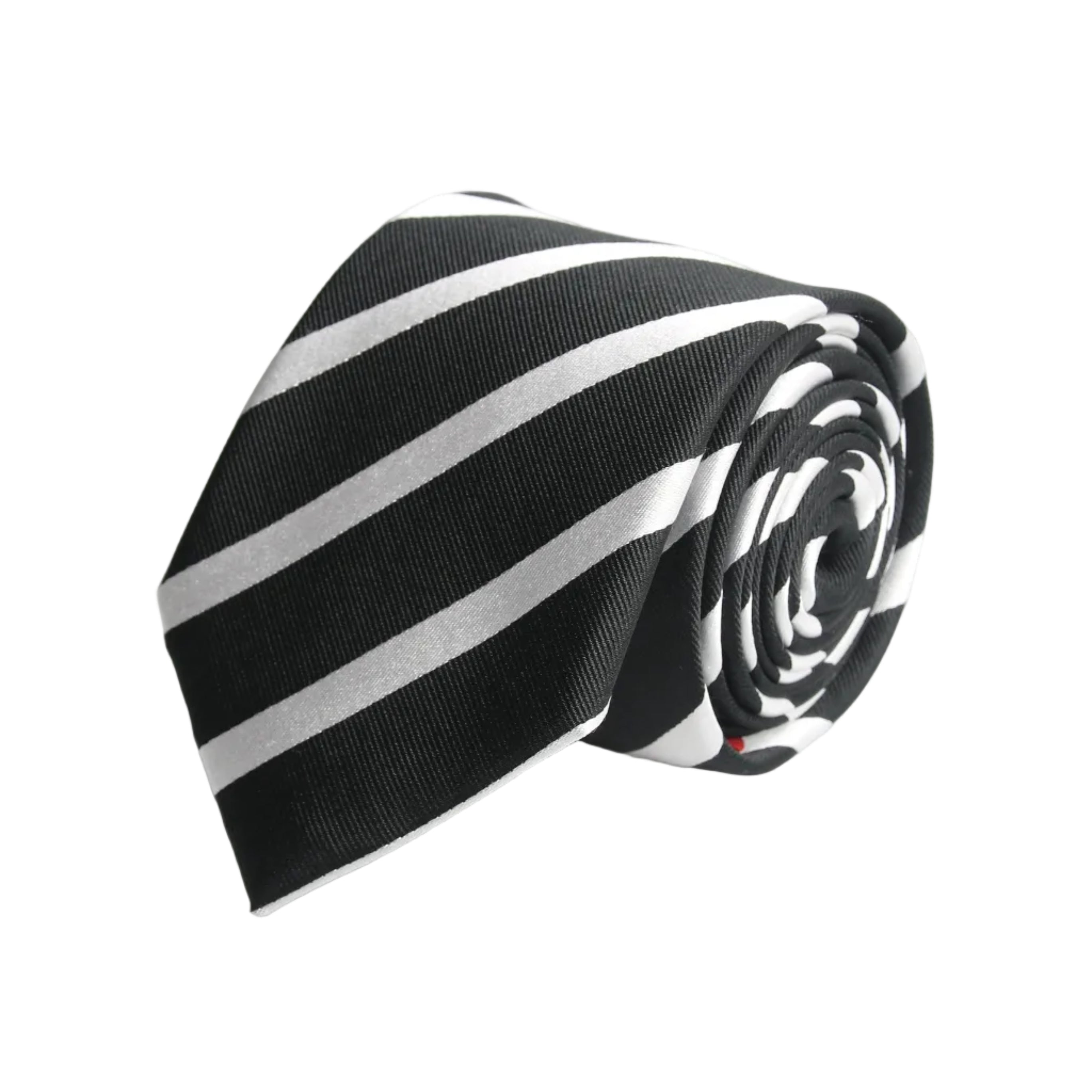 Van Buck Black & White Silk Stripe Tie | Made in England