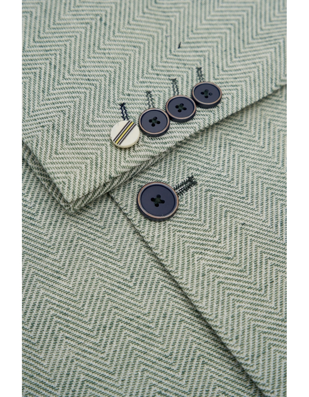 Bodina Herringbone Linen Blend Jacket - - Sage