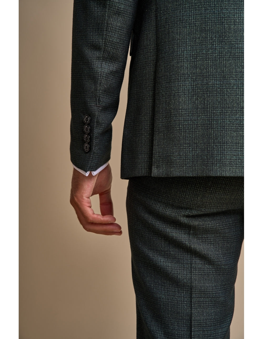 Cavani - Caridi Check Suit Jacket - Olive Green