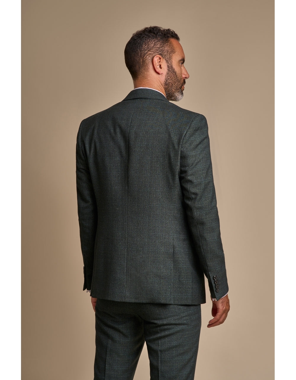 Cavani - Caridi Check Suit Jacket - Olive Green