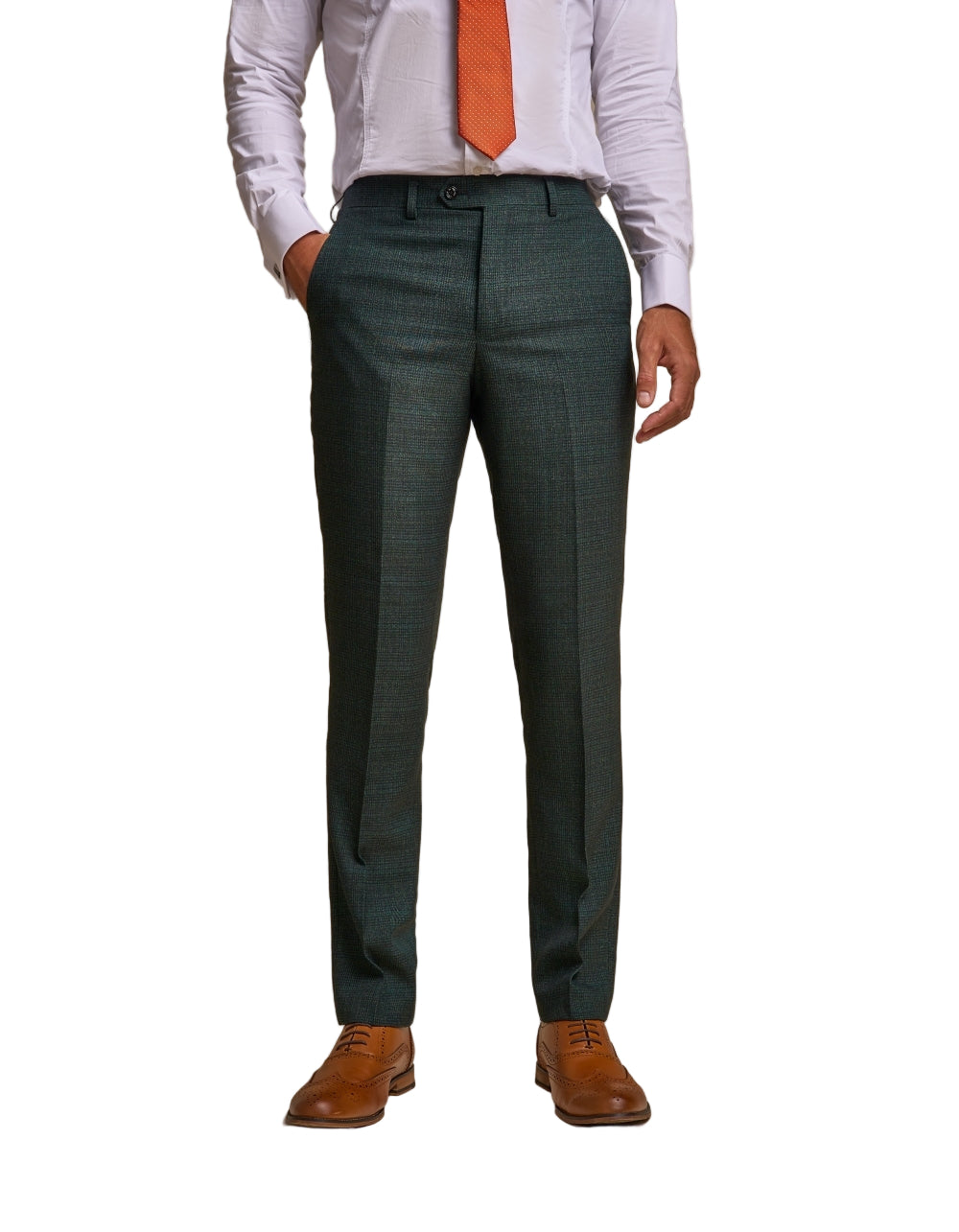 Caridi Check Trouser - Olive Green