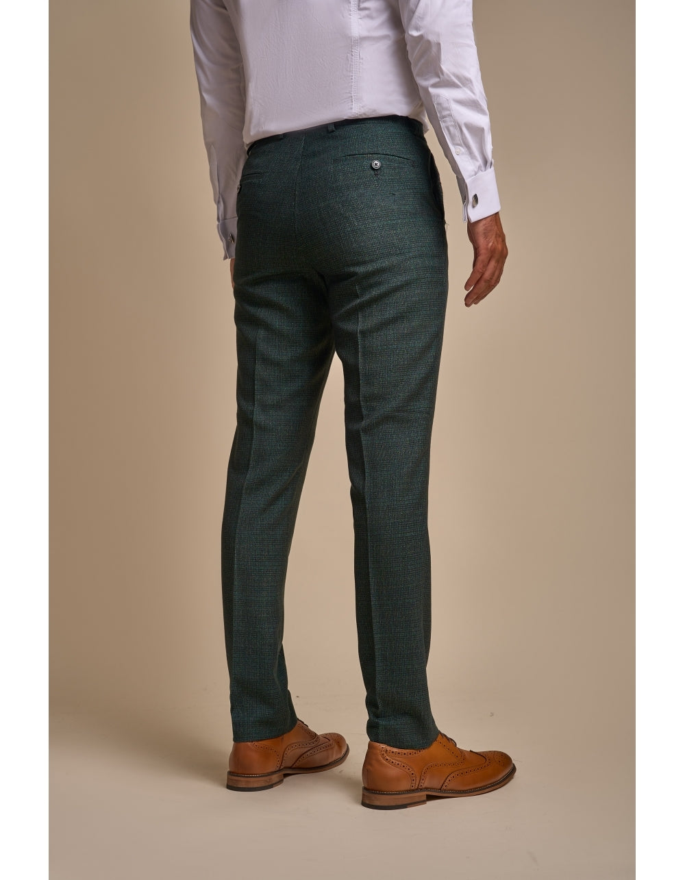 Caridi Check Trouser - Olive Green
