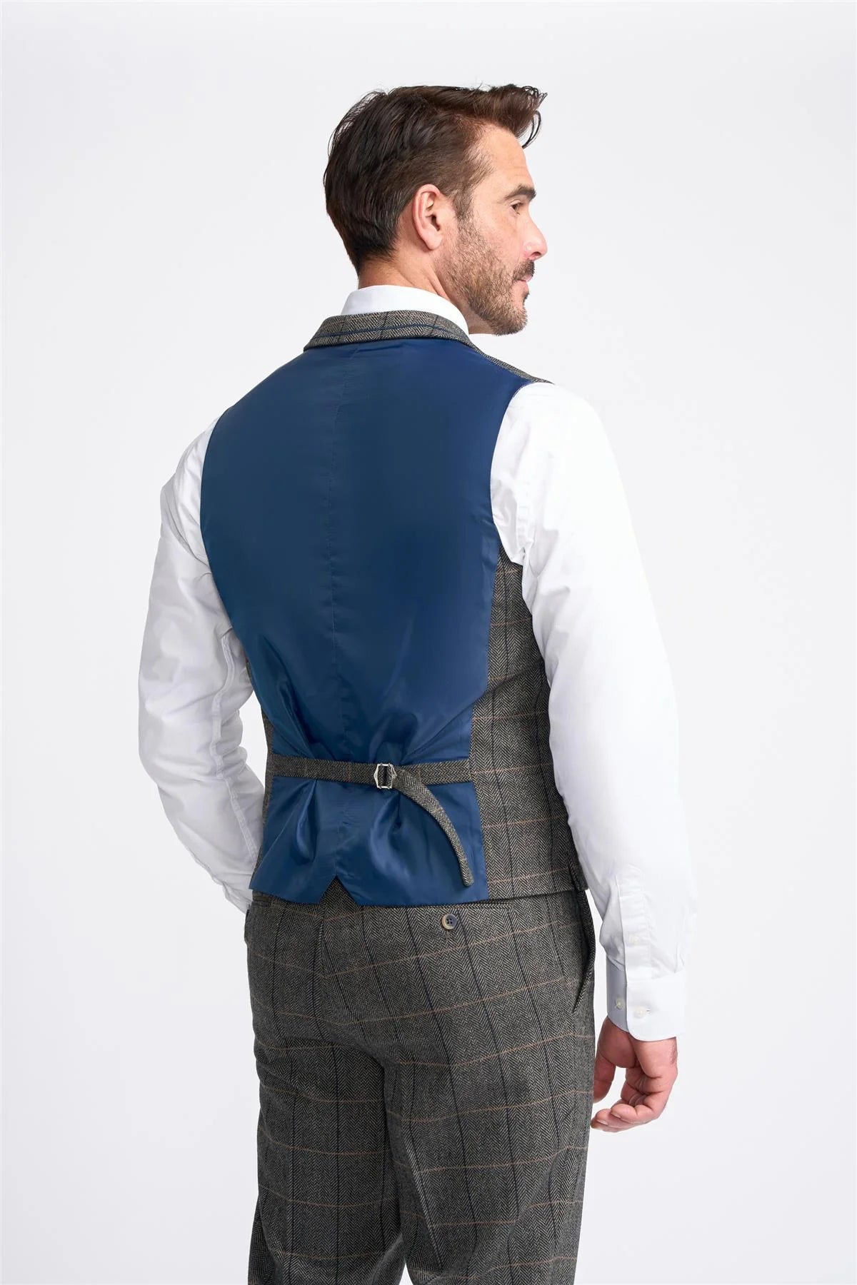 Cavani - Albert Check Waistcoat - Grey