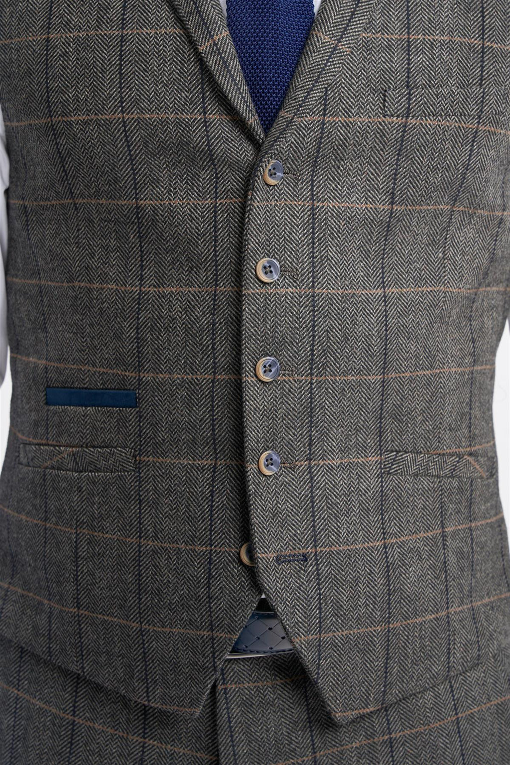 Cavani - Albert Check Waistcoat - Grey